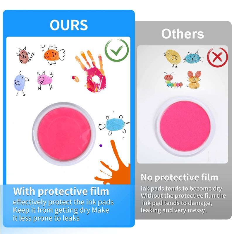MoloTAR 8 Colors Rainbow Washable Large Ink Pads for Rubber Stamps Kids (Pack of 8) - Image 4